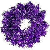 18IN Christmas Wreaths Flame-Resistant Tinsel Brush Indoor Outdoor Holiday Decorations for Front Doo