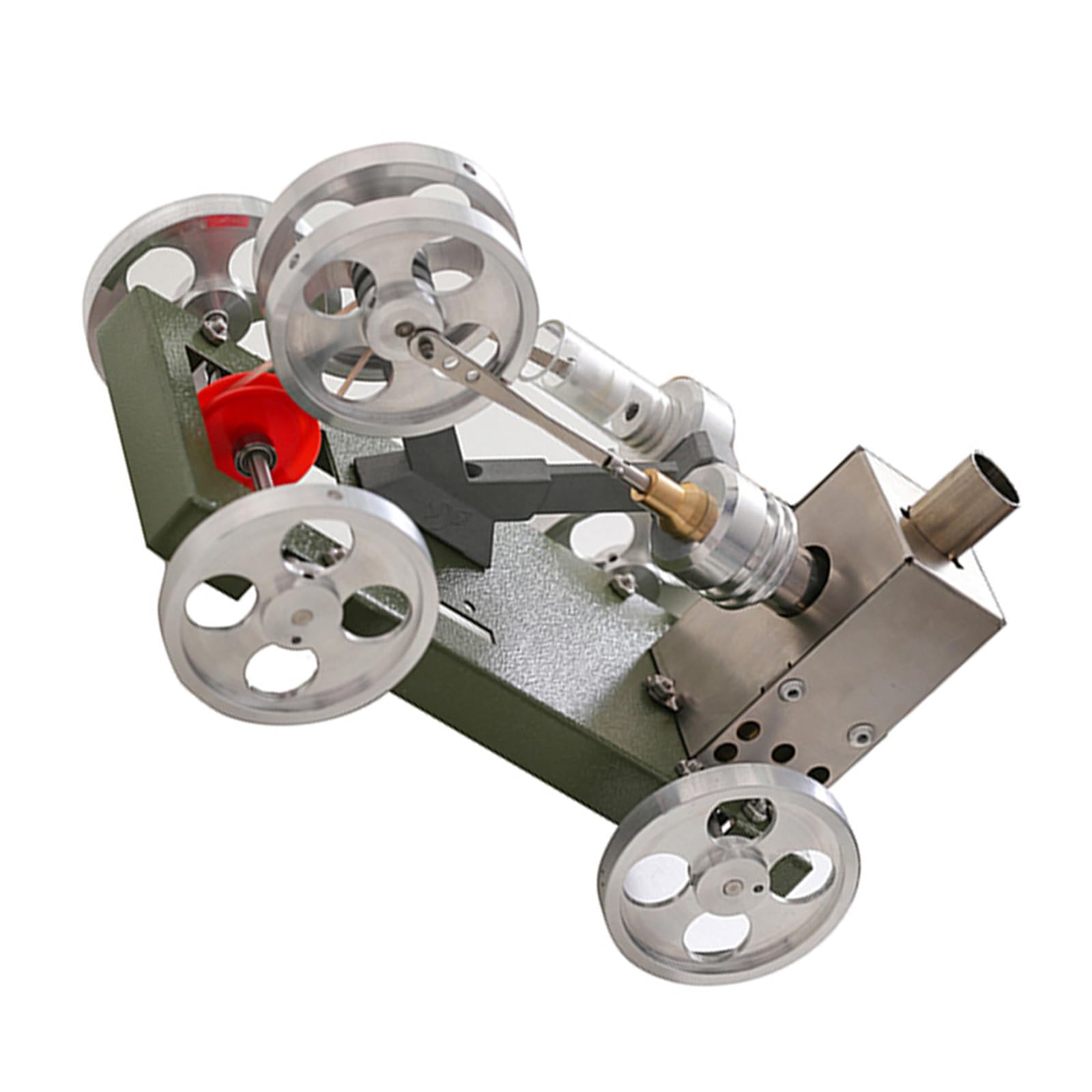 Modello auto con motore Stirling in metallo Dimostratore conservazione ' energia termica Sussidio didattico fisica per dimostrazione in Modello verde