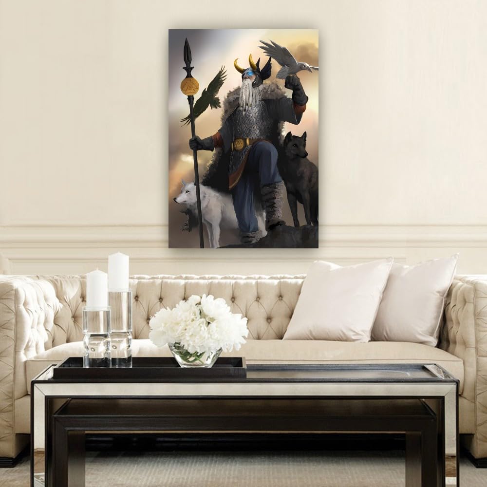 Amazon.com: Stantini Norse Mythology Wall Art Odin Poster Canvas
