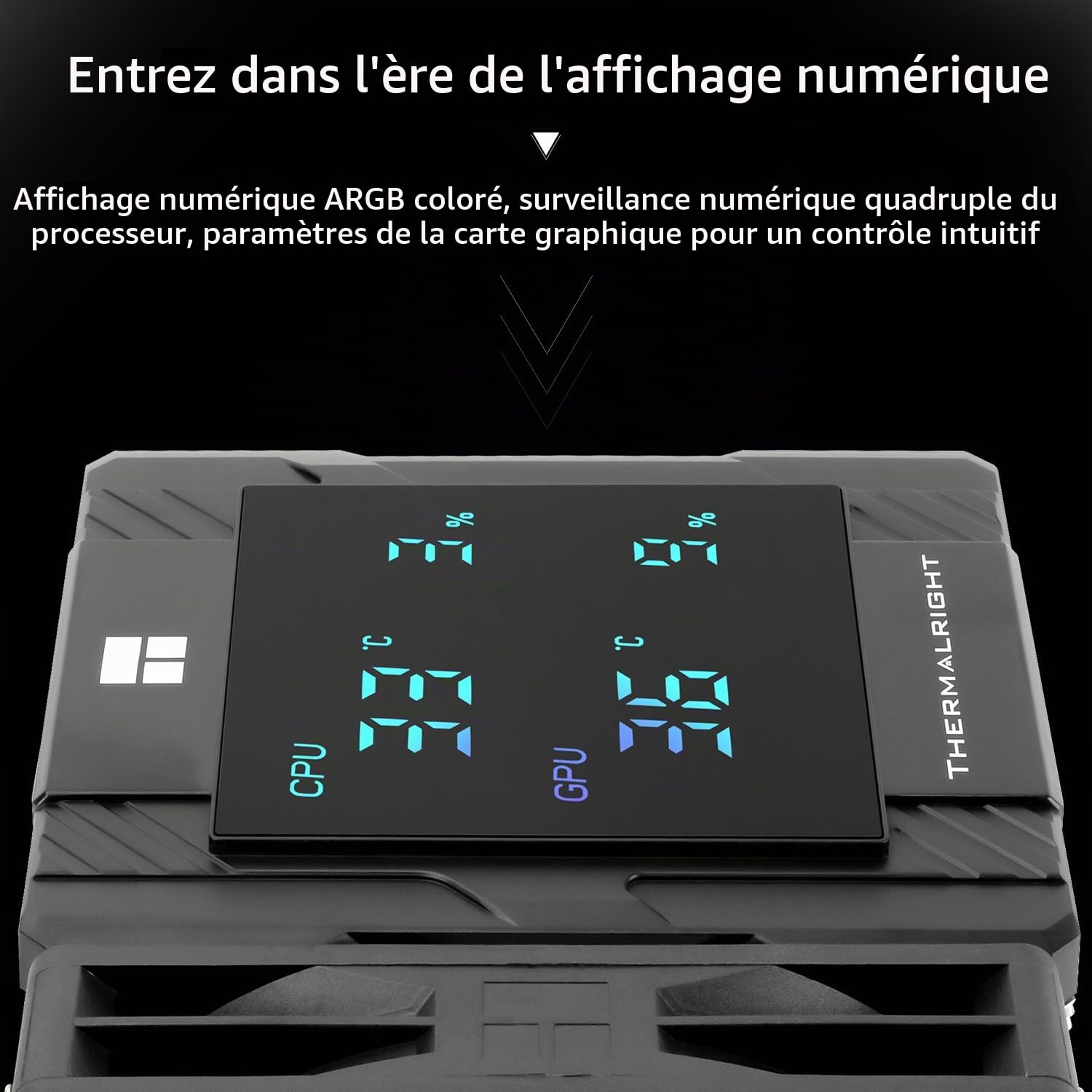 Thermalright Peerless Assassin 120 Digital Black Refroidisseur de processeur double tour double ventilateur cache d’écran numérique AM4/AM5, Intel LGA1851/1700/115X/1200