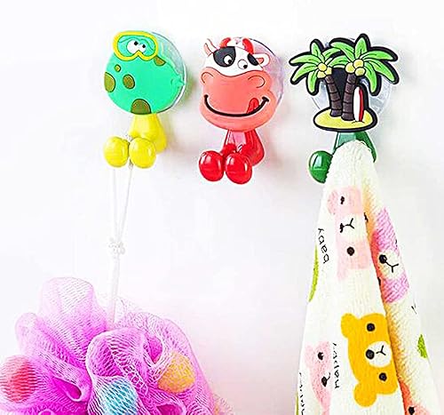 Miniatura 4 de Soporte para cepillos de dientes para niños, lindo soporte para cepillos de dientes montado en la pared con ventosa (paquete de 9 animales)