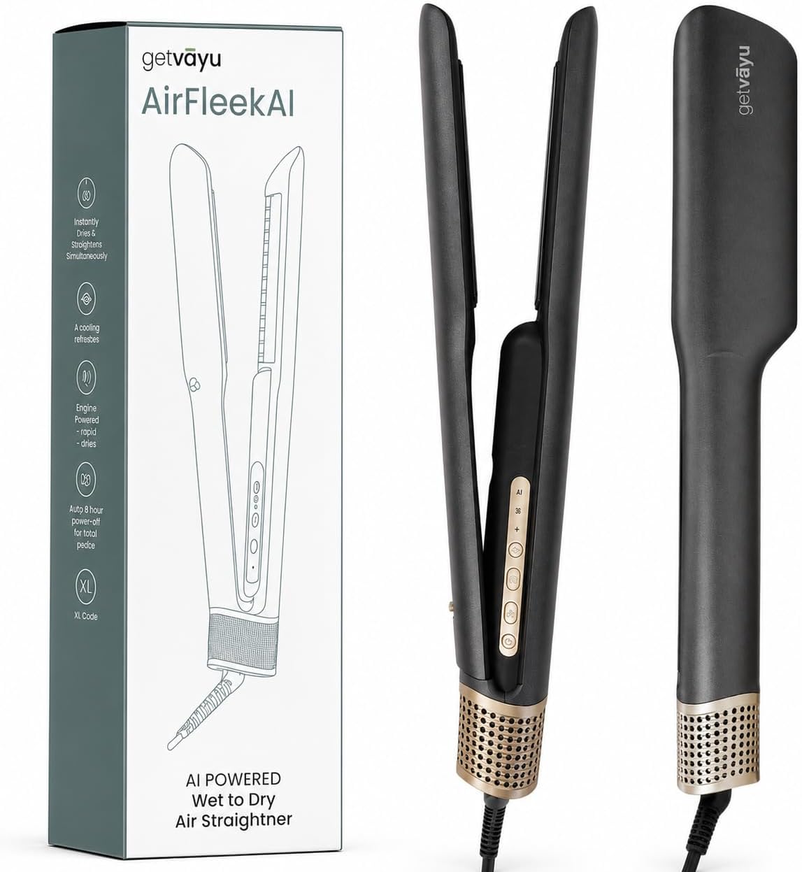 AirFleek AI 2-en-1 Plancha y Secador de Cabello miniatura 1
