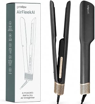 AirFleek AI Air Straight | 2-in-1 Wet to Dry Hair Straightener & Blow Dryer with AI Heat Control, 110,000 RPM High-Speed Airflow, Ionic Frizz Reduction, Lightweight & No Heat Damage