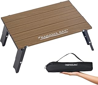 Old Bahama Bay Ultralight Aluminum Mini Table, 66lbs/30kg Weight Capacity, Foldable Small Beach Table with Retractable Legs,Suitable for Picnic Camping Outdoor Hiking