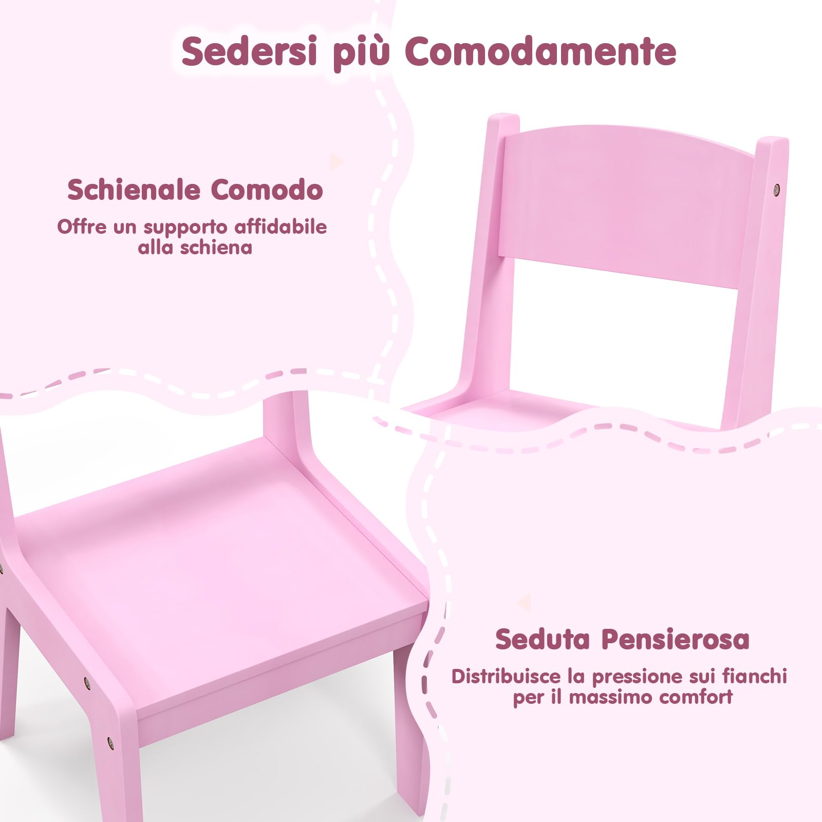 RELAX4LIFE Toeletta Trucco per Bambina con Luci LED, 2 Colori, Specchiera Trucco con Sgabello, Mensole e Cassetto, Toeletta in Legno, per Bambini 3+ Anni (Rosa, L)