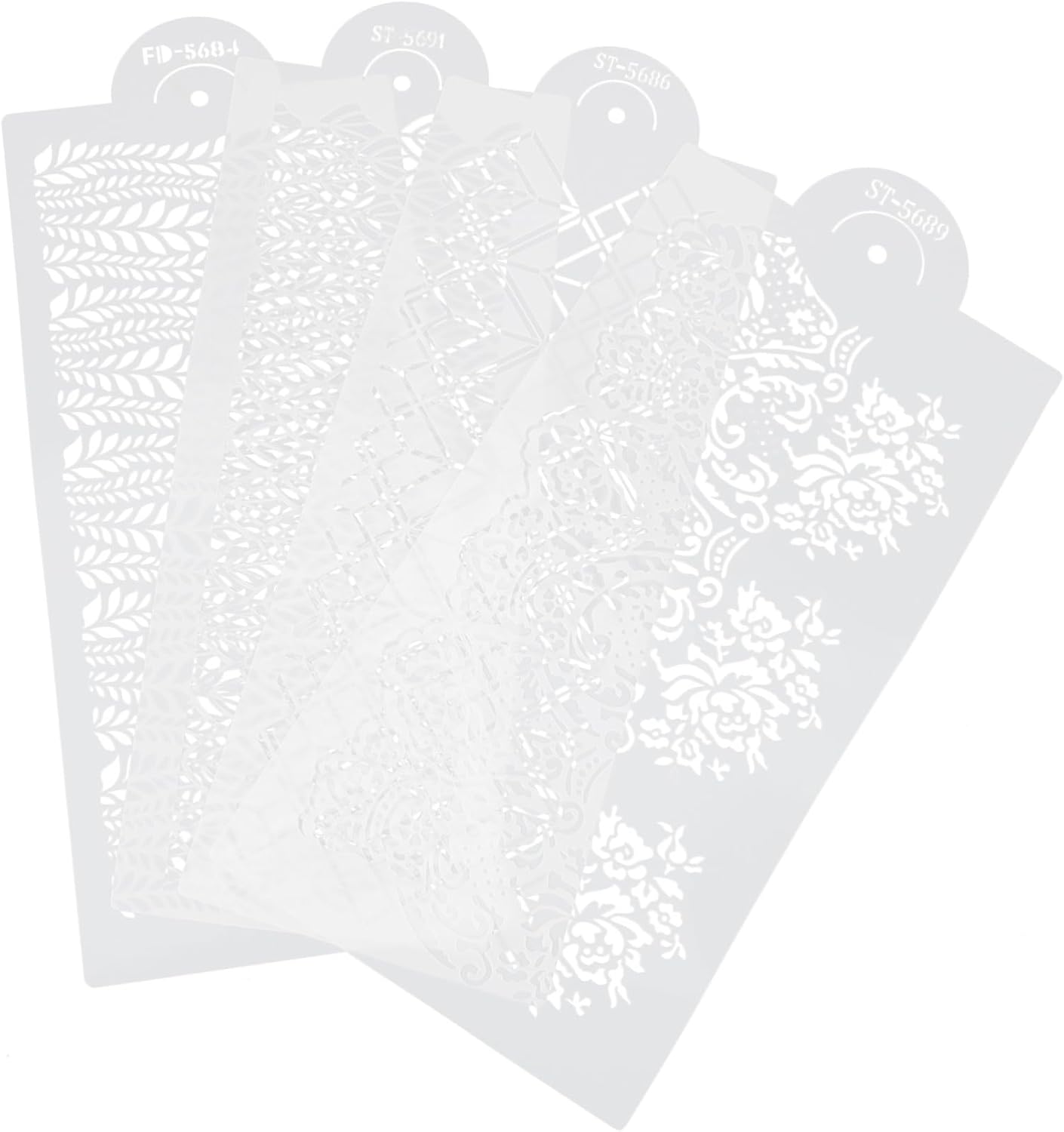 Operitacx 4pcs Custom Stencils for Drawing Painting Graffiti Templates Craft Cake Decorating Stencils Easy to Clean