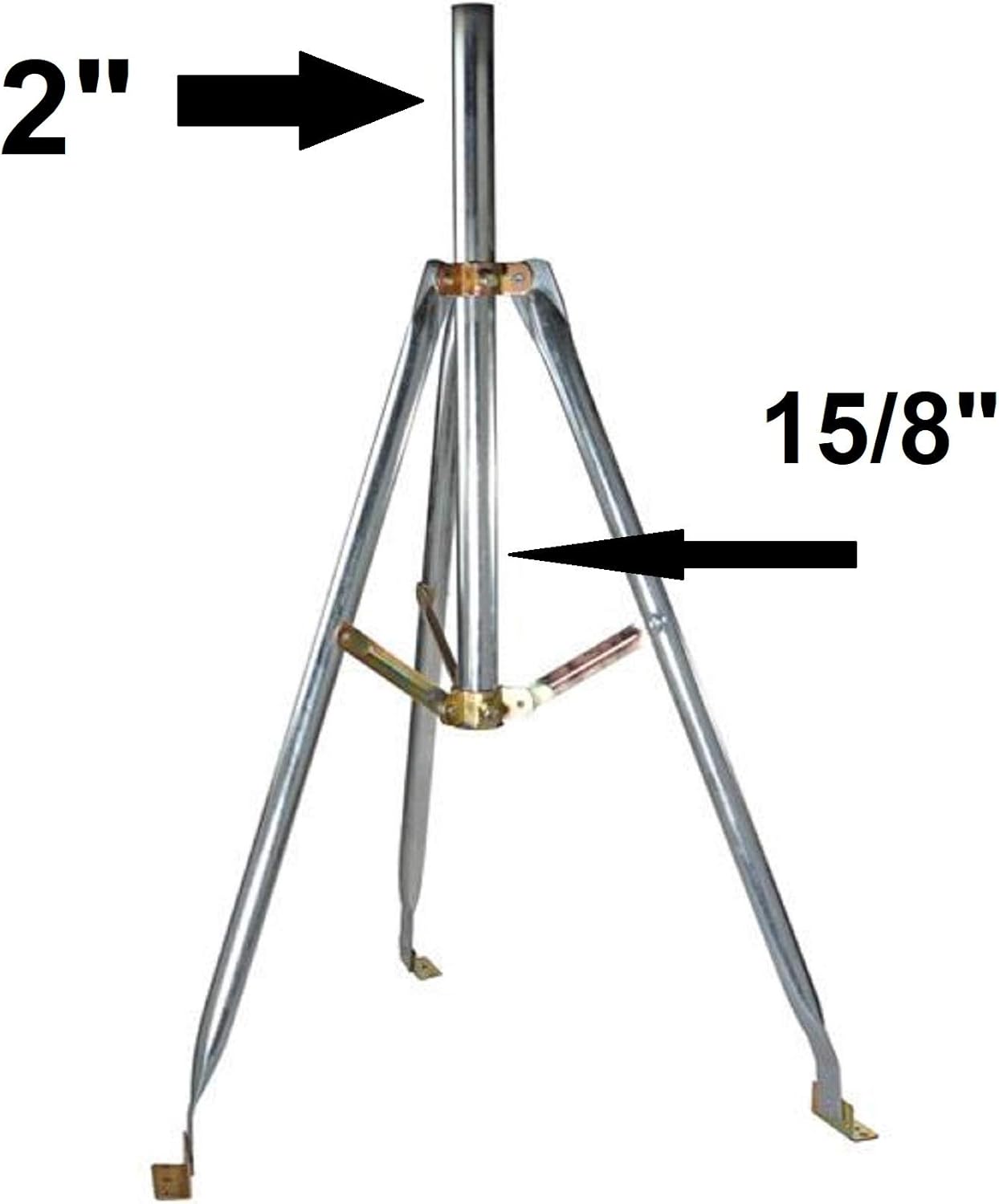 Satellite Tripod for Directv or Dish Network 2" & 1 5/8" OD Satellite Mount work on FTA as well