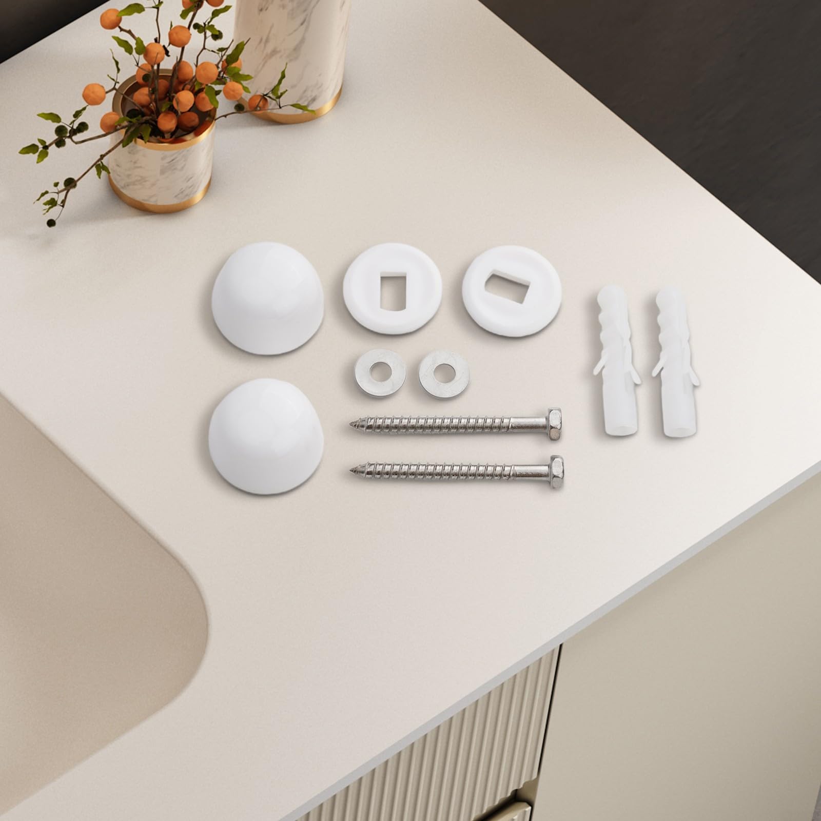 Toilet Pan Fixing Kit with Screws Washers and Bushes for Bidet Floor Mounting Hardware - Adjustable Toilet Installation — view 6