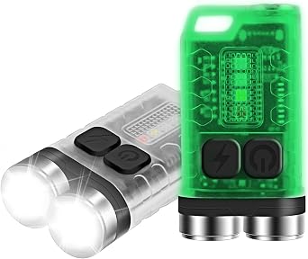 BORUIT V3 Mini Powerful Keychain Flashlights with Red UV Blue Light,High Lumens 900LM USB-C Rechargeable Small Pocket EDC LED Flash Light-12 Modes,IP65 Waterproof,Tail Magnet