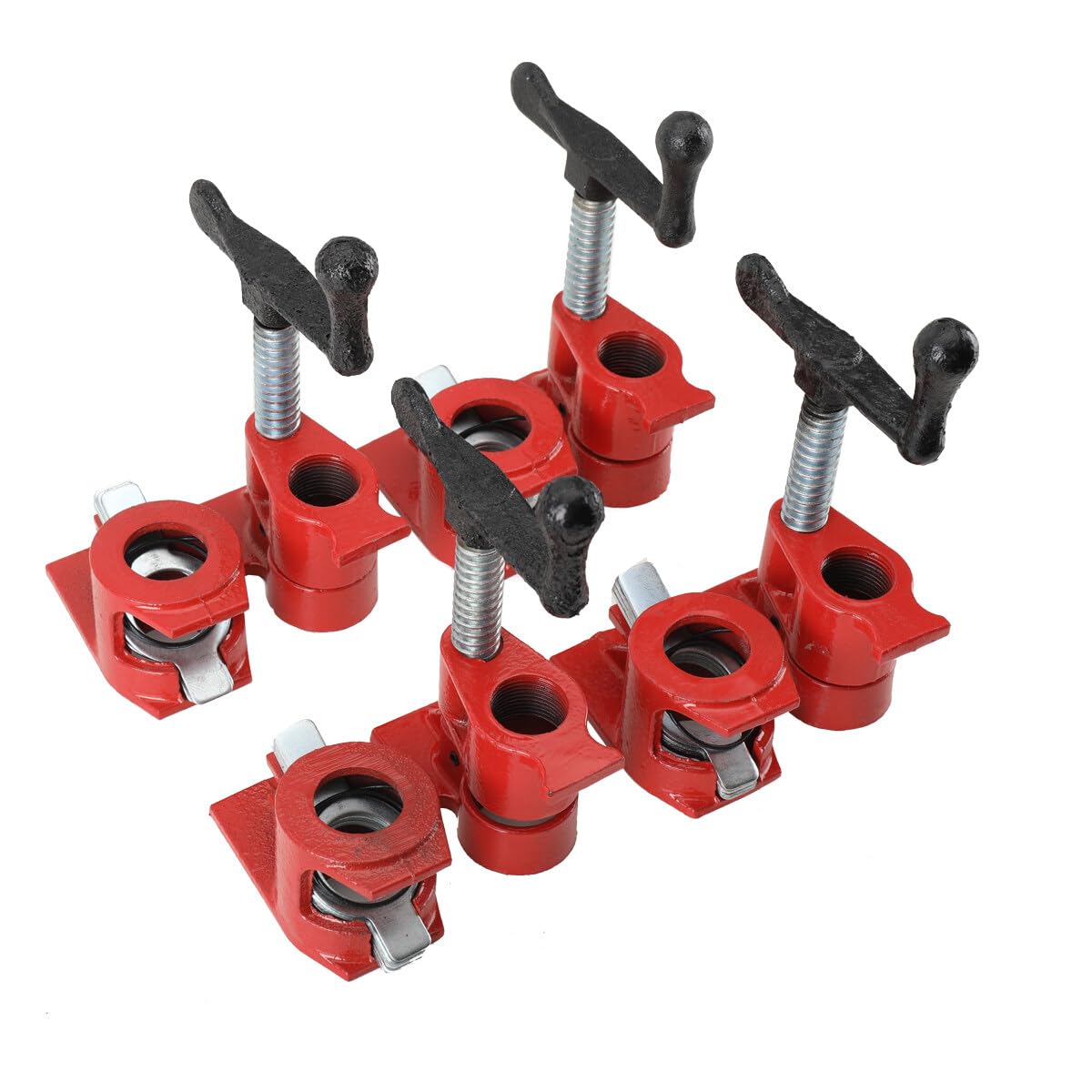 Juego de abrazaderas de tubo, abrazaderas de trabajo de metal de hierro, kit de herramientas de encolado de liberación rápida para carpintería y proyectos de bricolaje
