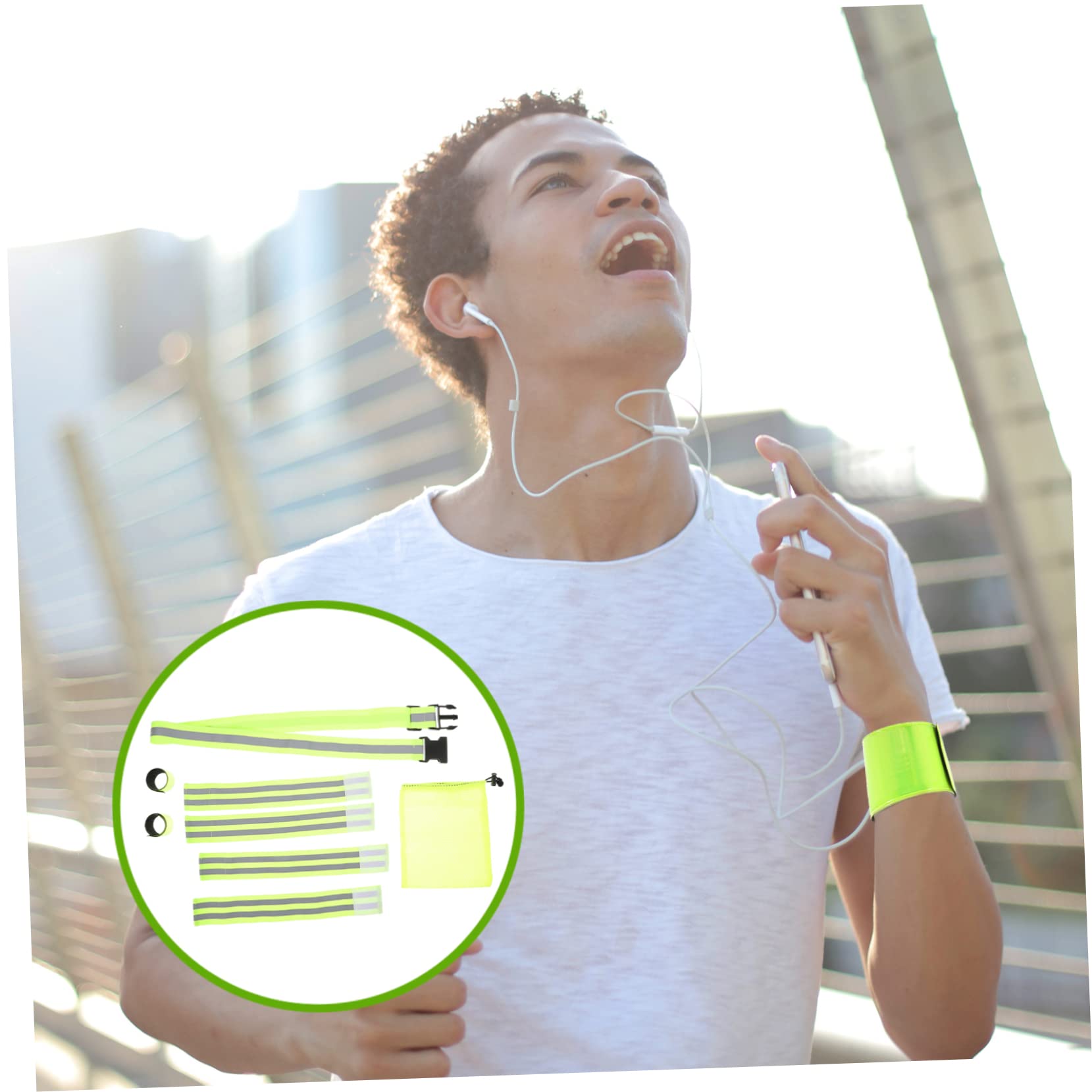 BESPORTBLE Juego De Cintas Reflectantes Verdes Movimiento Pulseras Favores De Fiesta Condujo Bandas Reflectantes Pulseras De Neón Luces Abrazadera Muñequera Green Cinta Elástica