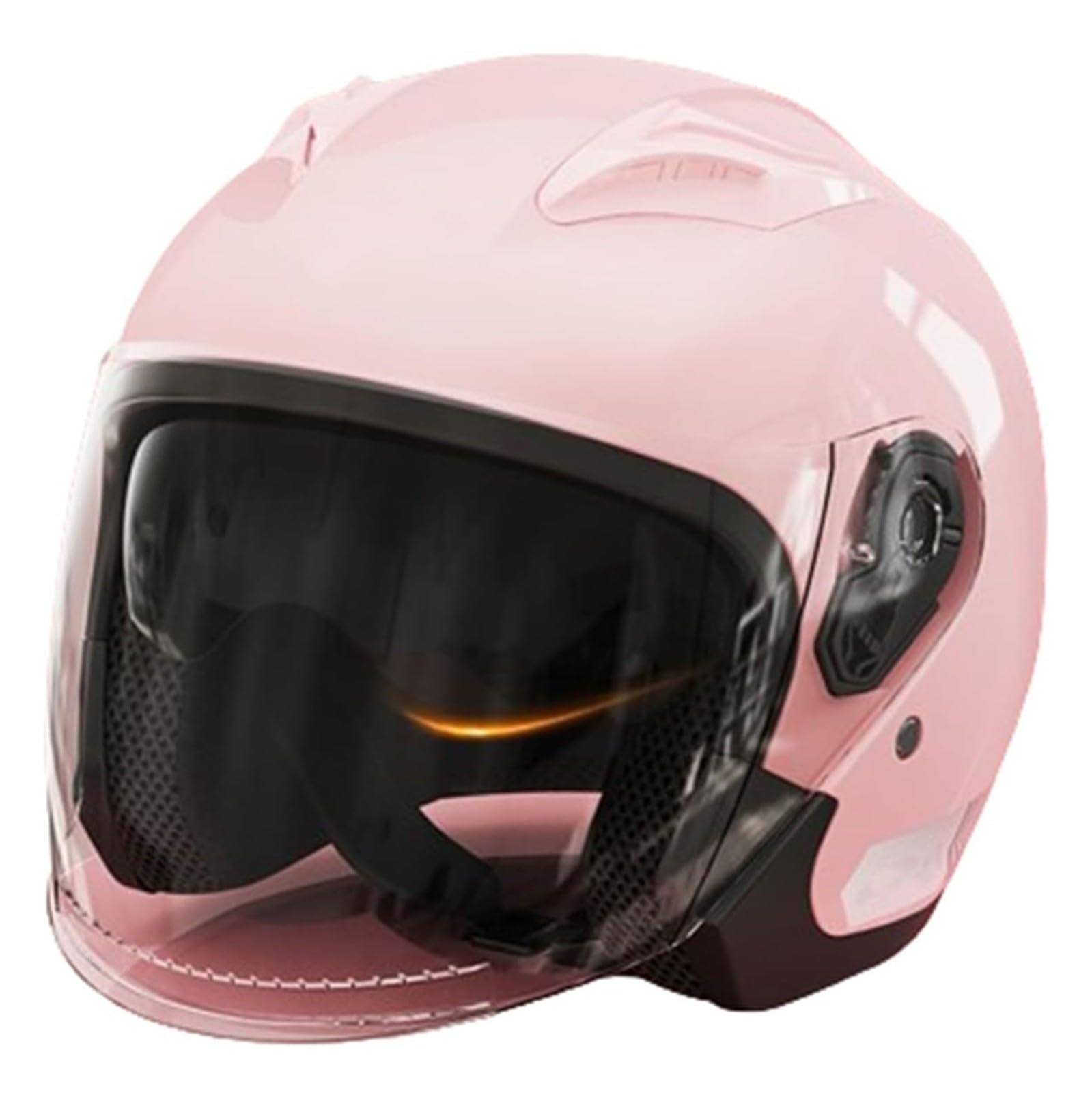 Kask motocyklowy dla dorosłych mężczyzn Homme damski, 3/4 kask z podwójnymi wizjerami, kask motocyklowy w stylu retro z certyfikatem DOT/ECE