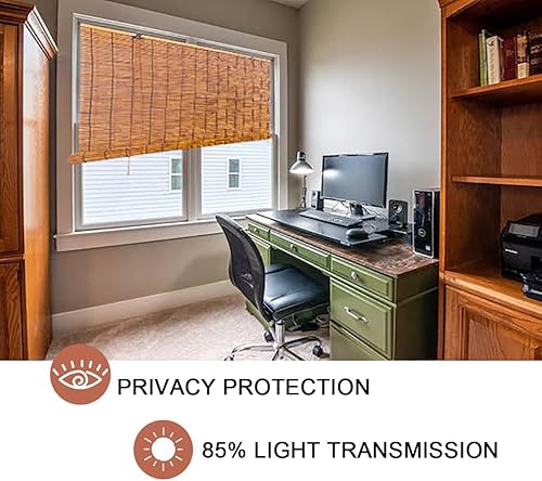 Miniatura 6 de Persianas enrollables de bambú para patio, persianas enrollables de bambú para exteriores, cortinas enrollables translúcidas de privacidad para