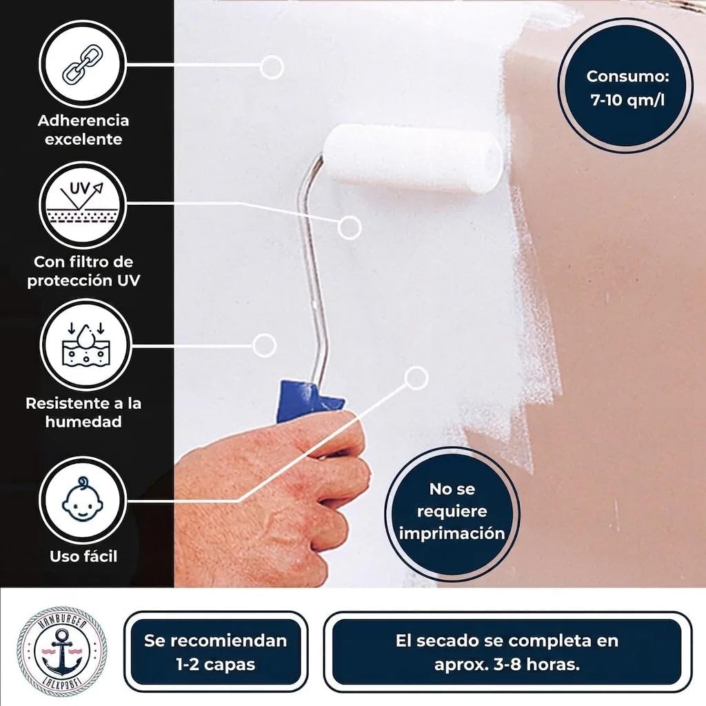 pintura para bañera 2K tradicional - barniz para GFK, esmalte, recubrimiento especial bañera, lavabo, plato de ducha, pintura azulejos (2,5 L, Gris plata) Lausitzer Farbwerke