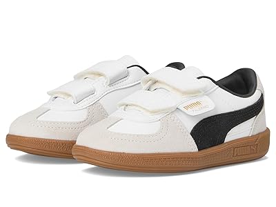 PUMA Kids Palermo Hook and Loop (Little Kid) Kids Shoes PUMA White/Vapor Gray/Gum : 11 Little Kid M, Leather