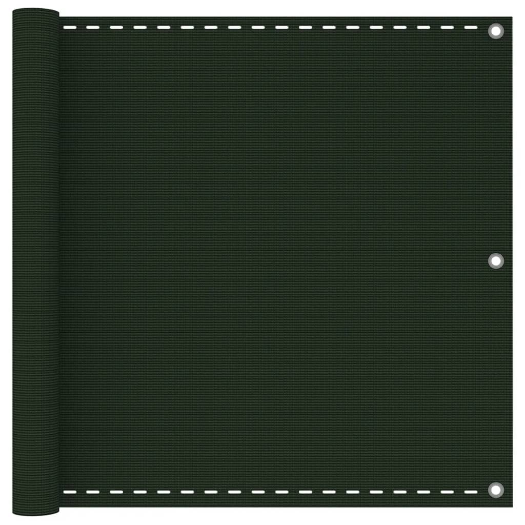 vidaXL Balcony Screen Dark Green 90x300 cm HDPE