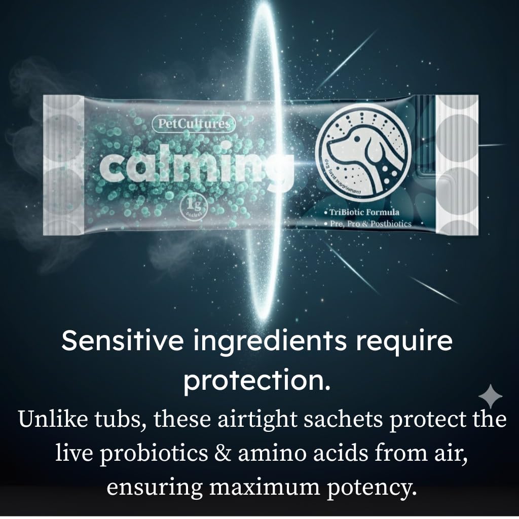 PetCultures Calming Tribiotic Dog Supplement Powder – Supports Stress, L-Tryptophan, L-Theanine, and Gut-Brain Axis Balance - Made in USA (30) - image 5