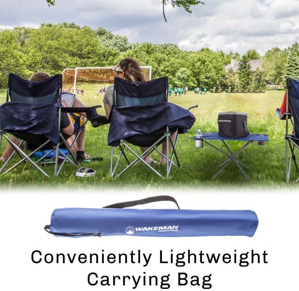 Miniatura 6 de Wakeman Mesa de campamento plegable para exteriores con 4 portavasos y bolsa de transporte, para camping, senderismo, playa, picnic, eventos