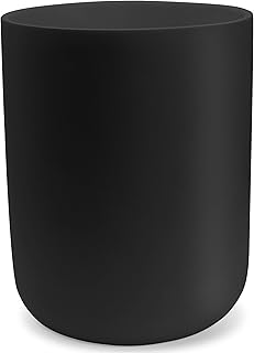 Matte Black Round Compact Trash Can Mini, 2 Gallons / 7.5L Garbage Bin, Tiny Wastebasket for Bathrooms, Office, Under Desk, Bedroom, Laundry Room, Kitchen, Kids Room, and Dorm