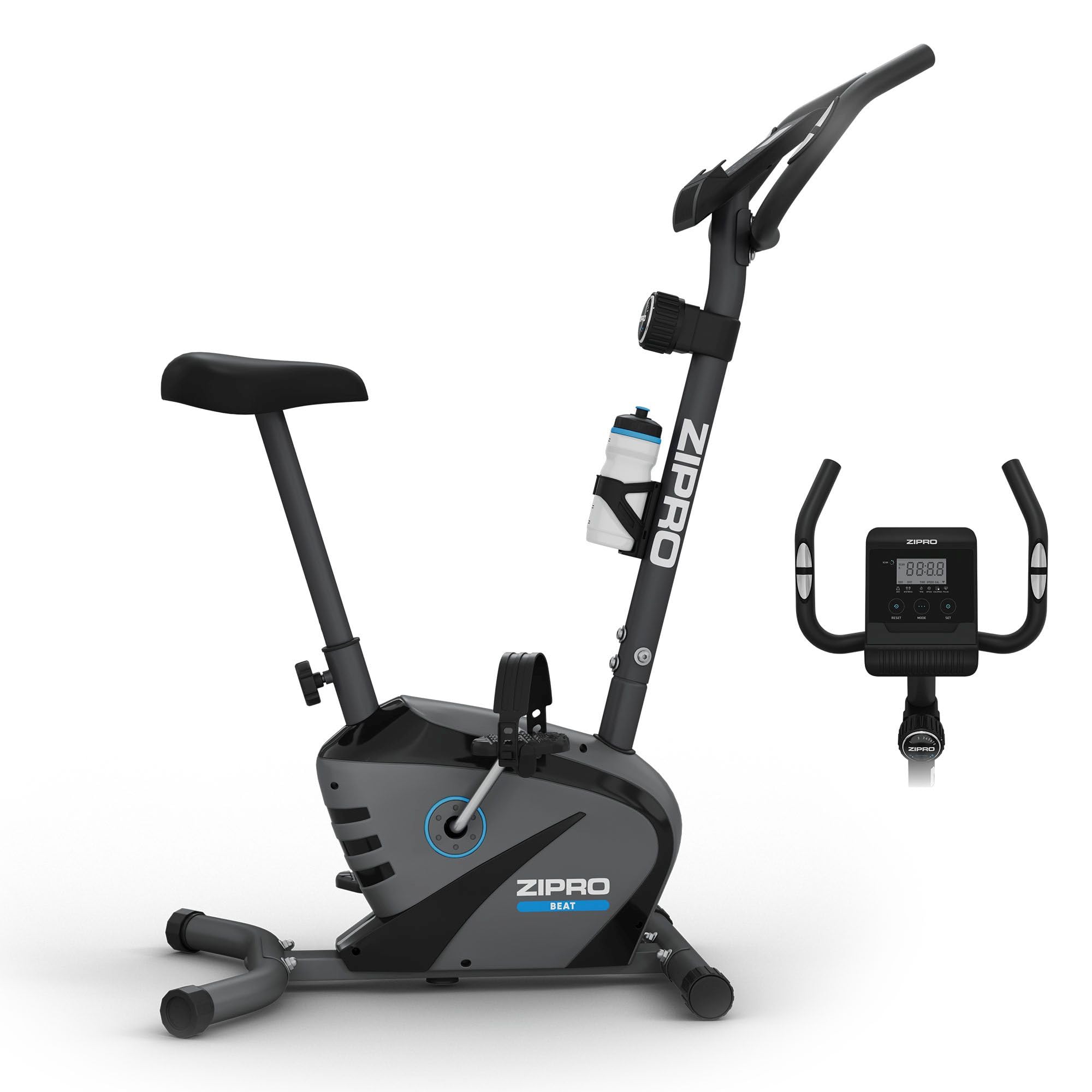 Zipro Cyclette Beat, Fitness Bike Ergometrico, Trainer Magnetico per Bicicletta, Ergometro fino a 120 kg, Bici da Interno, Cyclette per Allenamenti Domestici, Batteria Operata