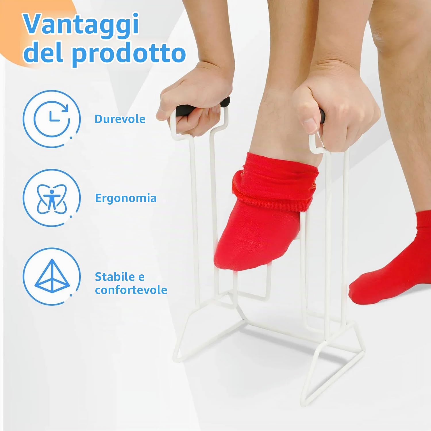 Infila Calze Per Anziani,Design Pieghevole Infila Calze,Infila Calze In Acciaio Per Anziani Facile Da Usare - Infila Calze Elastiche Compressive Per Anziani,Con Maniglia Retrattile,Per Anziani