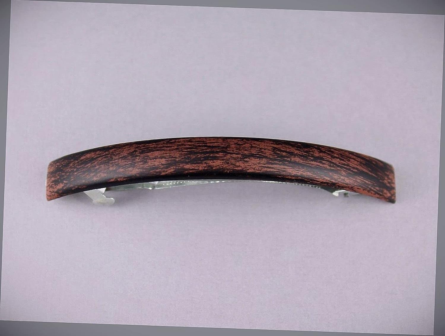 Dark Brown Thin Skinny Narrow Rectangle Barrette Hair Clip Accessory 4.5" Long Fashion hair Accessories for Women
