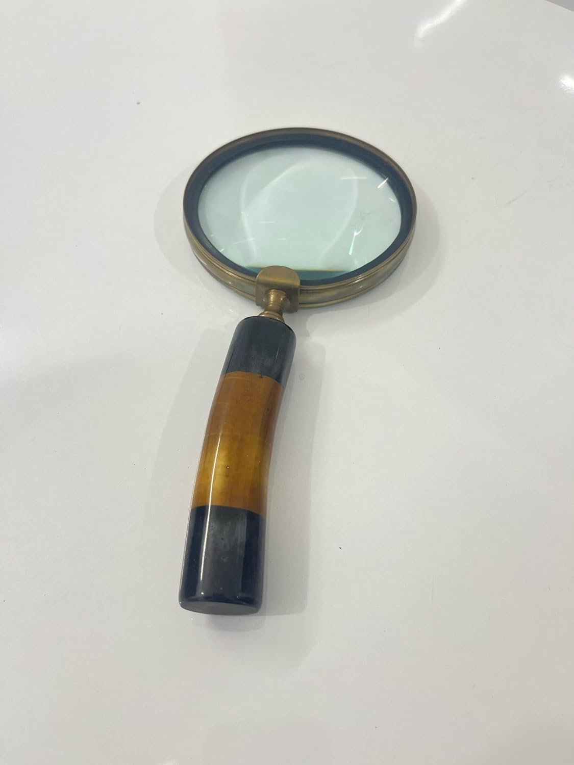 Antique Magnifier Lens Dia 4" Magnifying Glass for Reading and Study Decorative Item Handheld Magnifying