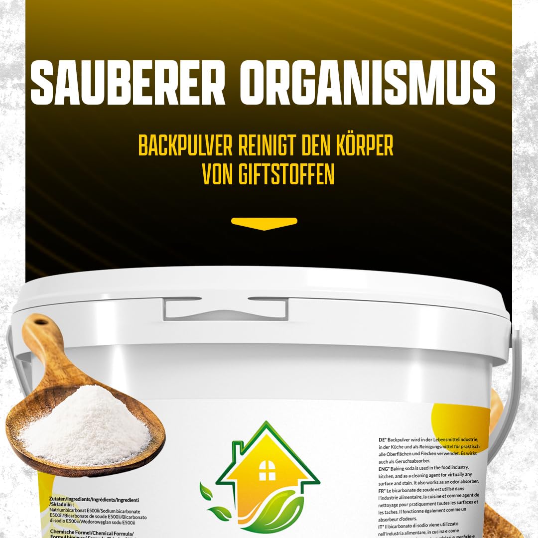 SOLUP Bicarbonate de soude alimentaire 8 kg en poudre pour ménage dent piscine linge blanc cristaux de soude percarbonate de sodium baking soda