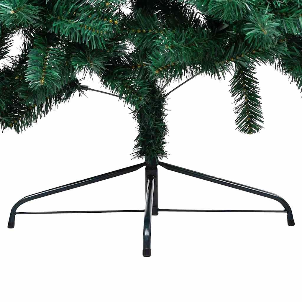 Medio Árbol De Navidad Artificial Verde 120 Cm De PVC con Iluminación LED y Bolas Decorativas, Ahorra Espacio, Montaje Fácil, Reutilizable, Christmas Tree Ideal para Pared y Esquina
