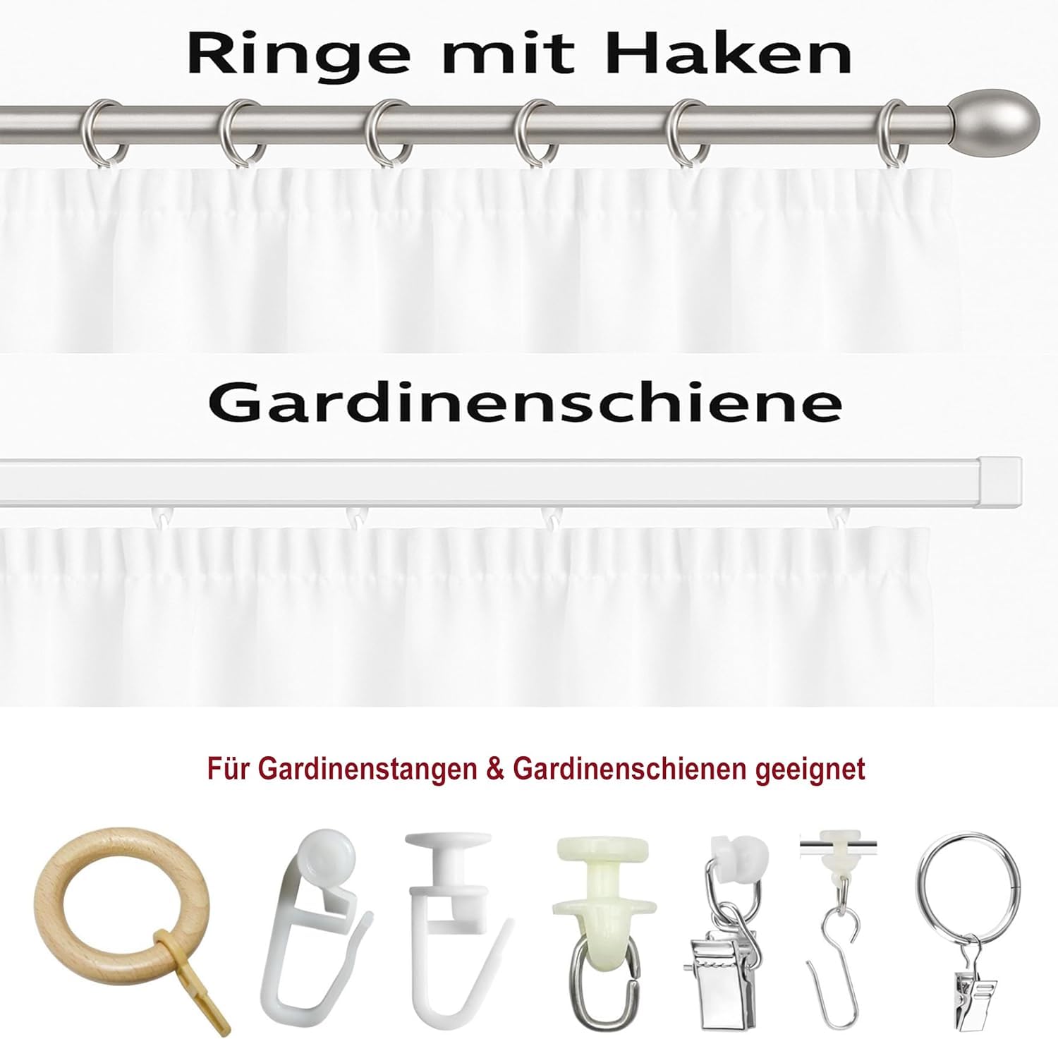 IDOL Leinenoptik Gardine Weiß mit Kräuselband Bleiband – Halbtransparenter Vorhang für Gardinenschienen Schienensysteme, Lichtdurchlässig mit Sichtschutz, für Wohnzimmer Schlafzimmer(HxB 240x300 cm)