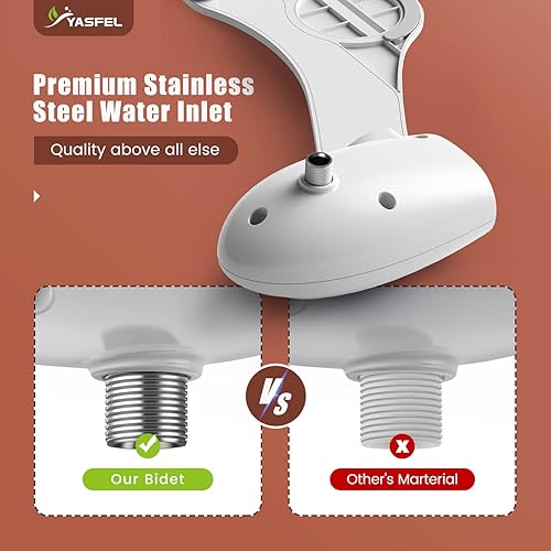 Miniatura 3 de YASFEL Bidé, accesorio de bidé autolimpiante para inodoro, boquillas dobles no eléctricas, accesorio de asiento de inodoro con control de presión
