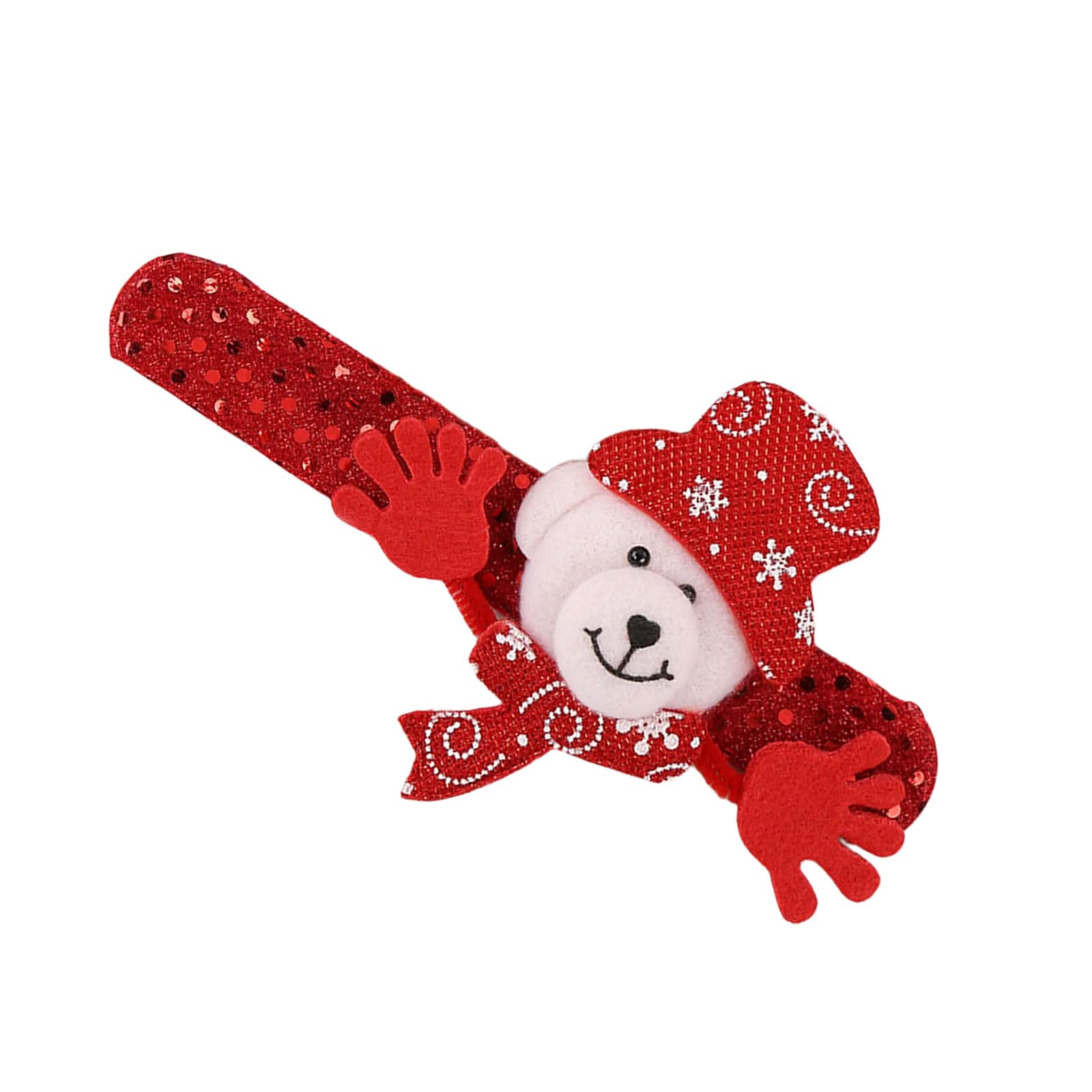 Jazuaiao Bear Model Portable Animal Slap Bracelets Christmas Themed Slap Wristbands Friend And Family Festival Ornament Sturdy And Washable