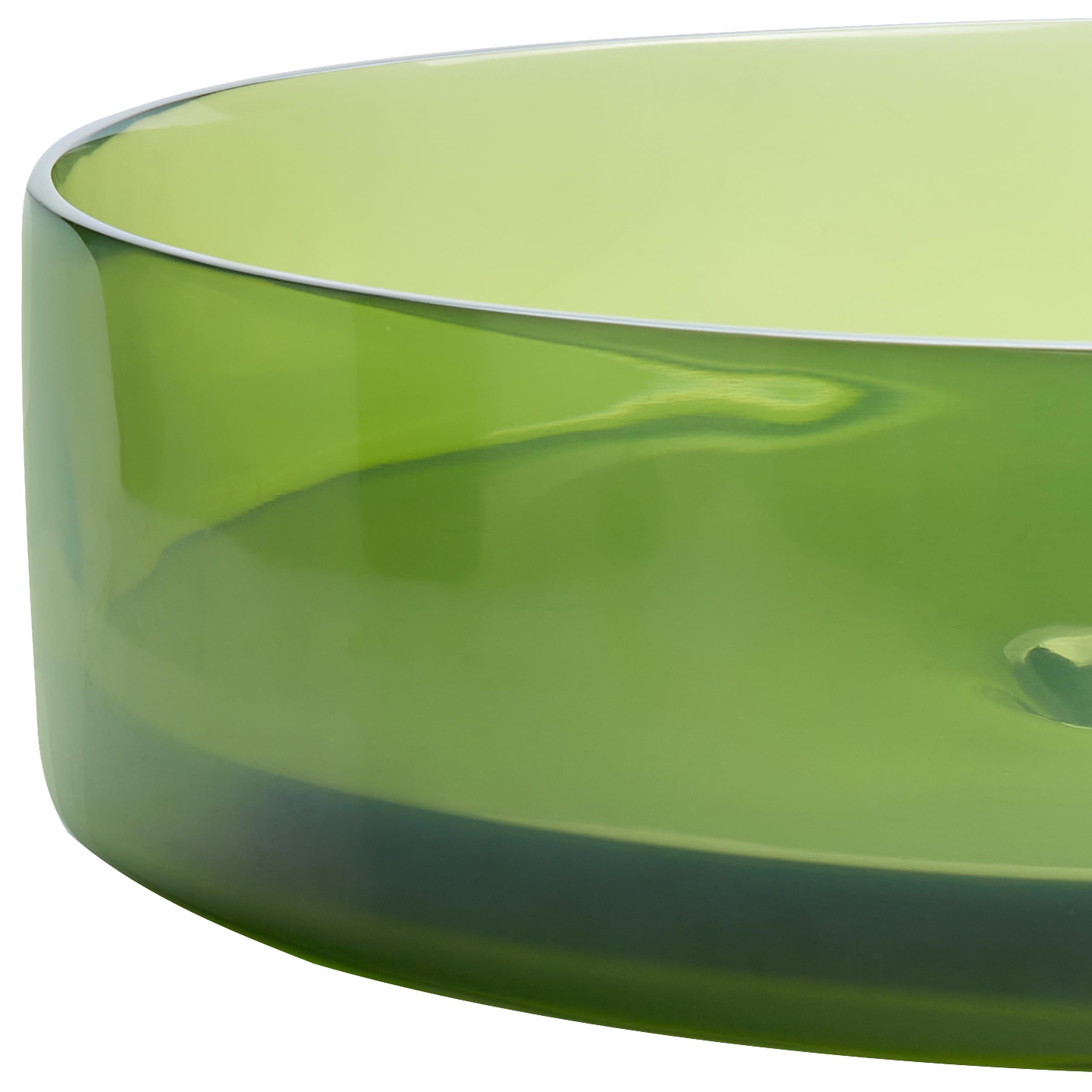 Lavabo sobre encimera de baño redondo solid surface transparente 36 cm verde Tolosa