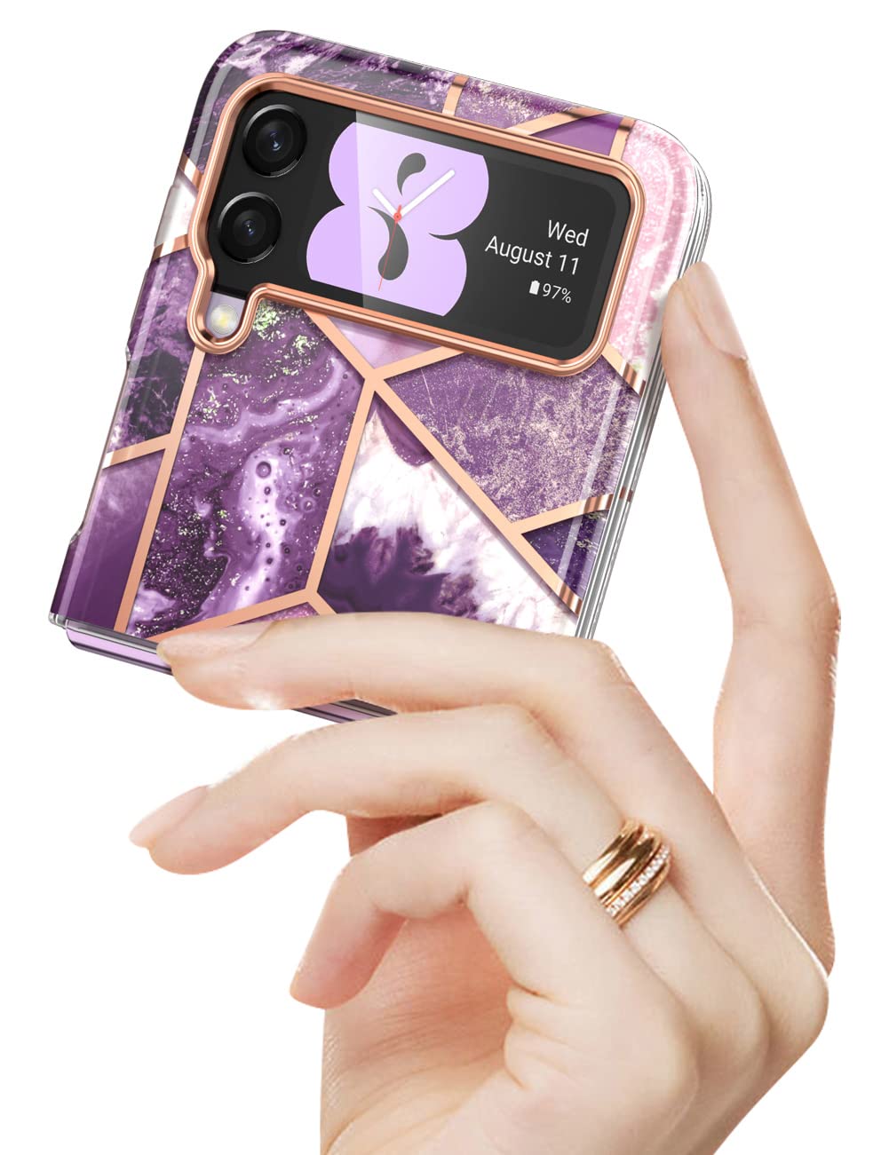 i-Blason Cosmo Series Case for Samsung Galaxy Z Flip 3 5G (2021), Slim Stylish Protective Bumper Case Without Built-in Screen Protector (Ocean)