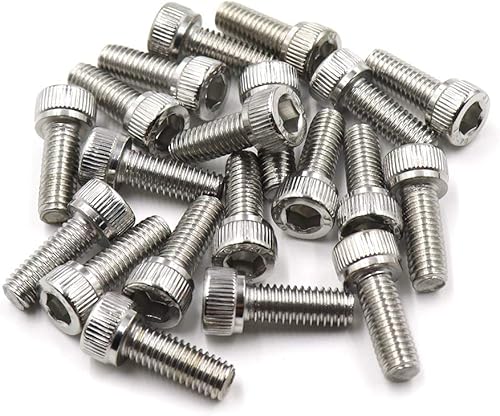 Miniatura 1 de Tornillos de cabeza hueca M6x16, rosca completa, unidad de enchufe Allen, acero inoxidable 304, acabado brillante, (20 piezas)