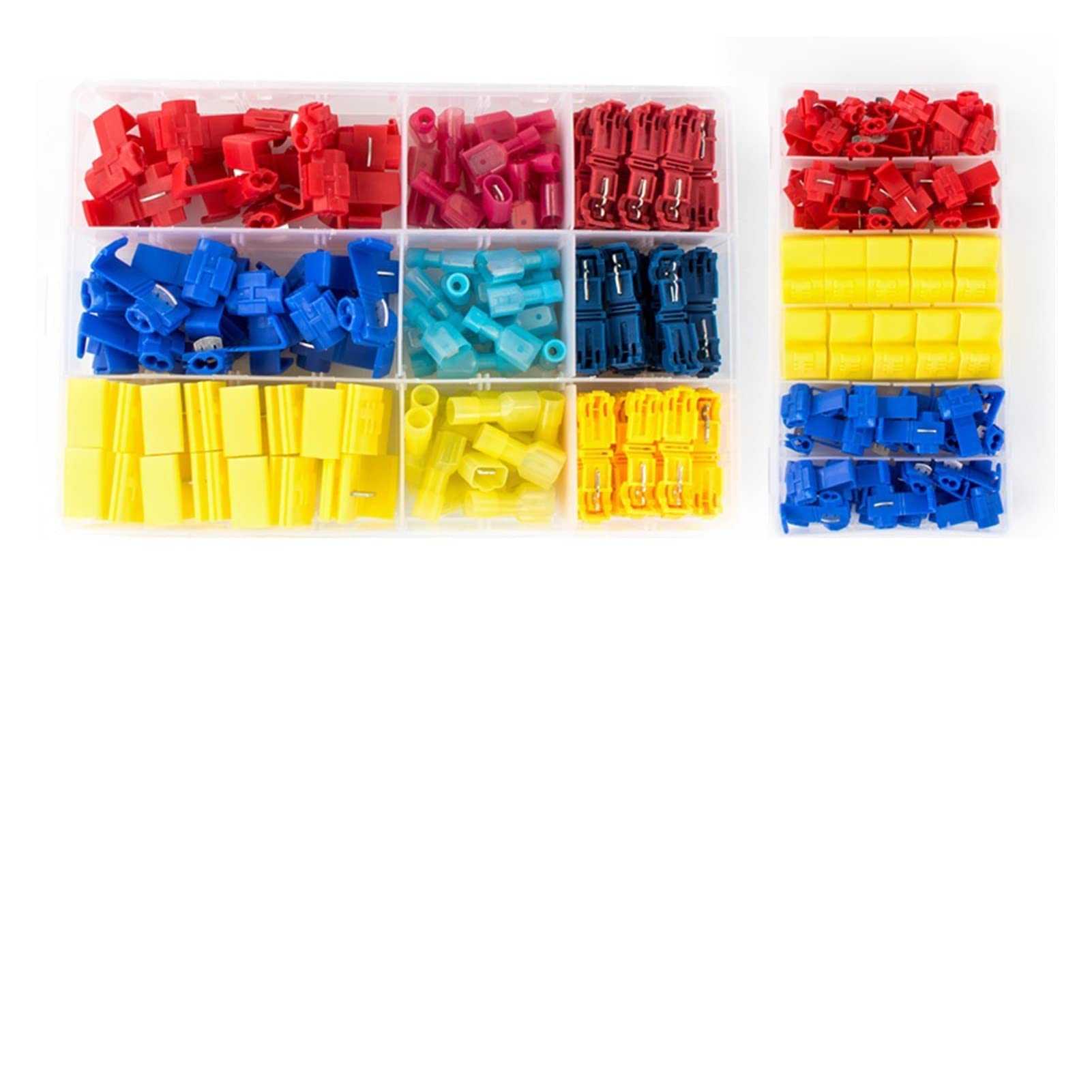 Connettori a crimpare, terminali a crimpare, 30/80/135PCS Clip a connessione rapida in scatola Separatore a crimpare for cavi e cavi Terminale Connettore a labbro Morsetto morbido Distributore morbido