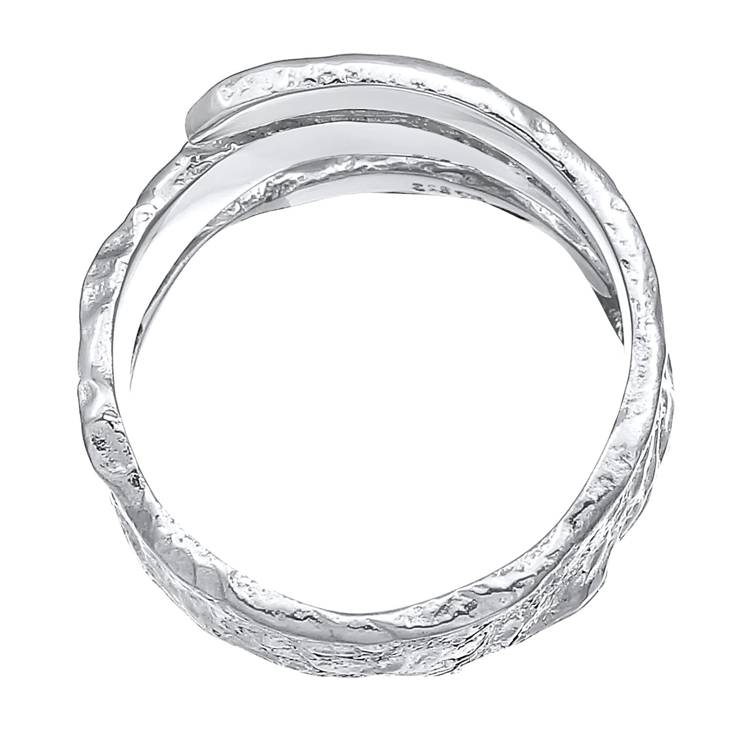 Kuzzoi Anillo para hombre con textura usada, 12 mm de ancho en plata de ley 925 martillado, anillo de motorista, talla 60-66, 0612382721