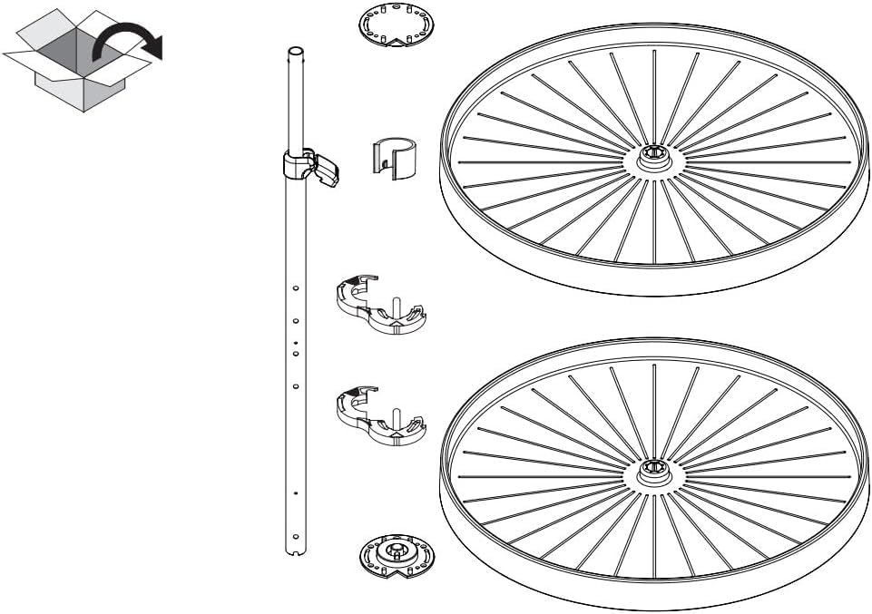 Miniatura 4 de Vath-Sagel - Juego de 2 estantes para armarios esquineros diagonales de cocina, fabricado en Alemania (24 pulgadas, redondo)