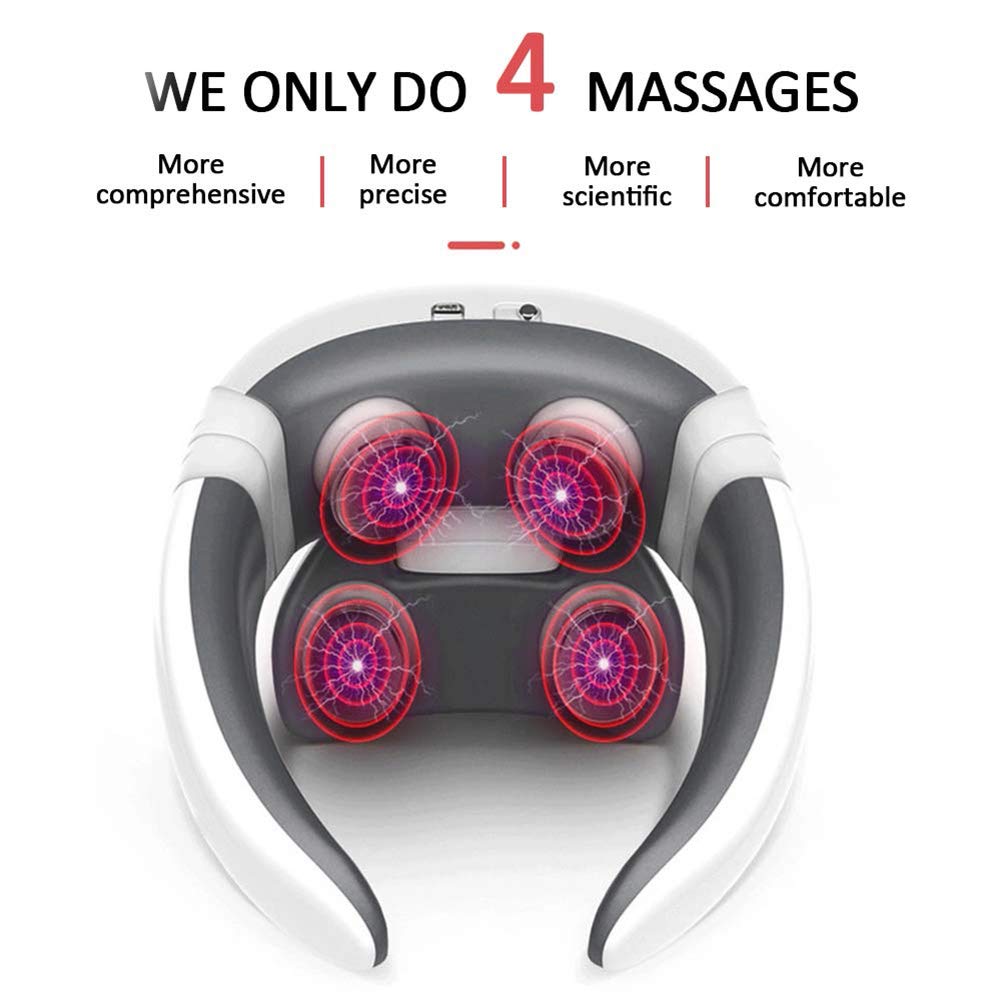 ERNZI Masażer szyi Głęboki elektryczny masażer ramion Shiatsu Leczenie bólu szyjki macicy Fizjoterapia Snap-On Masażery szyi z ciepłem
