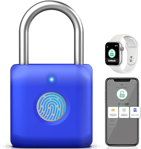 Miniatura 14 de Candado de Huella Dactilar, Pothunder Candado Inteligente, Cerradura para Casillero, Cerradura de Huella Dactilar con Desbloqueo por APP, Recargable