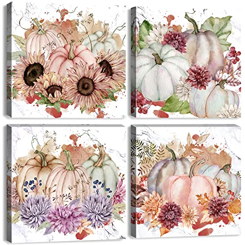 Fall-Canvas-Wall-Art-Pumpkin-Wall-Decor-Halloween-Decorations-Indoor-Autumn-Harvest-Themed-Sunflower-Pictures-Painting-for-Kitchen-Dinner-Room-Festival-Party-Home-Decor-Pumpkins-Posters-12x12-4-Pcs Fall Canvas Wall Art Pumpkin Wall Decor Halloween Decorations Indoor Autumn Harvest Themed Sunflower Pictures Painting for Kitchen Dinner Room Festival Party Home Decor Pumpkins Posters 12×12 4 Pcs