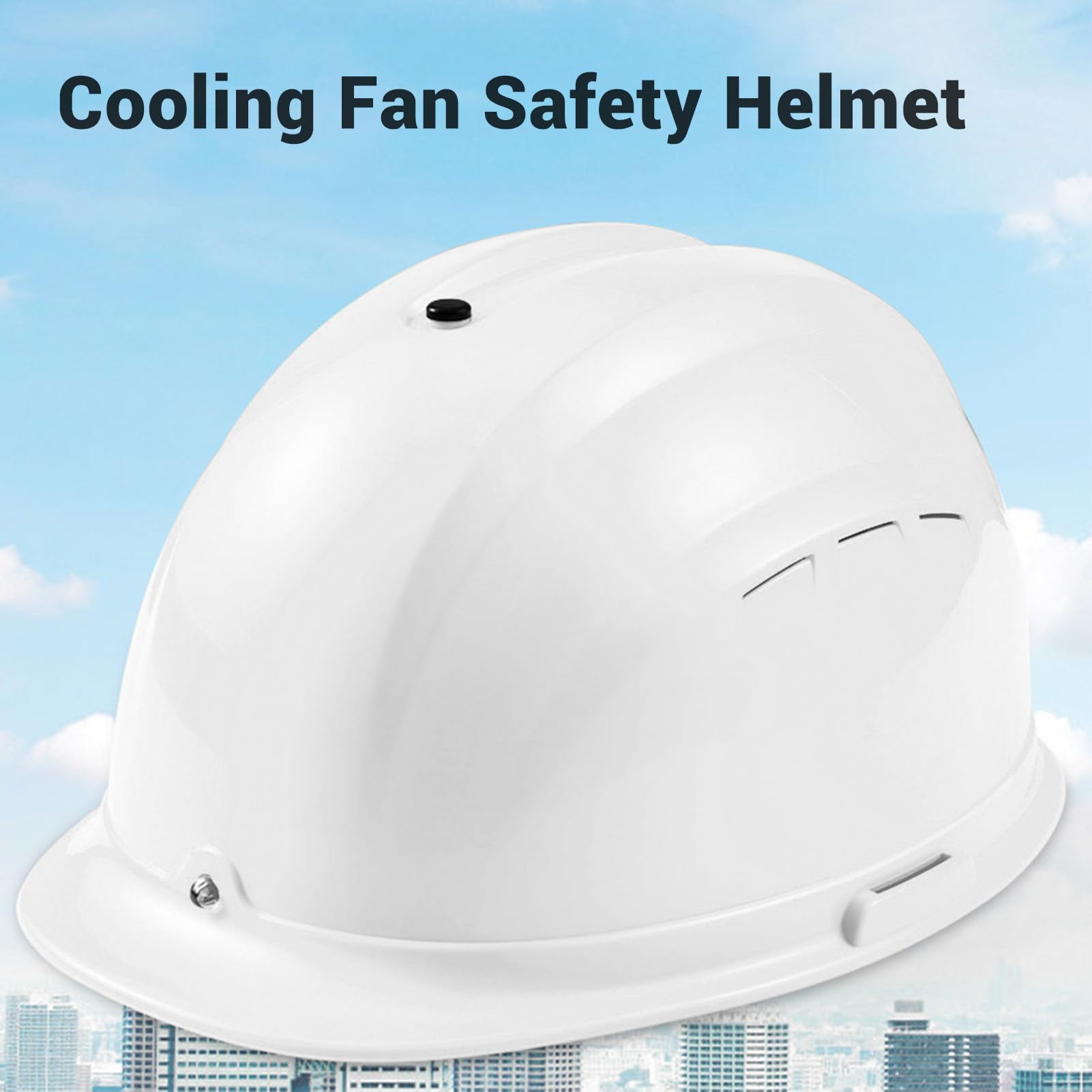 Casco, Ventilador de Refrigeración Casco de Seguridad con Ventilador Doble y Casco de Seguridad de Refrigeración Ligero y Transpirable para Sitio de Trabajo de Construcción