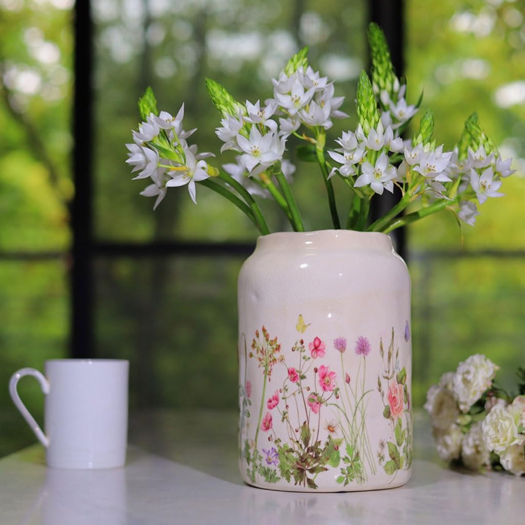 Vaso Vaso cinese in ceramica dipinta a mano, tavolino da salotto, tavolo da pranzo, mobile TV, arte leggera di lusso Vaso In Ceramica
