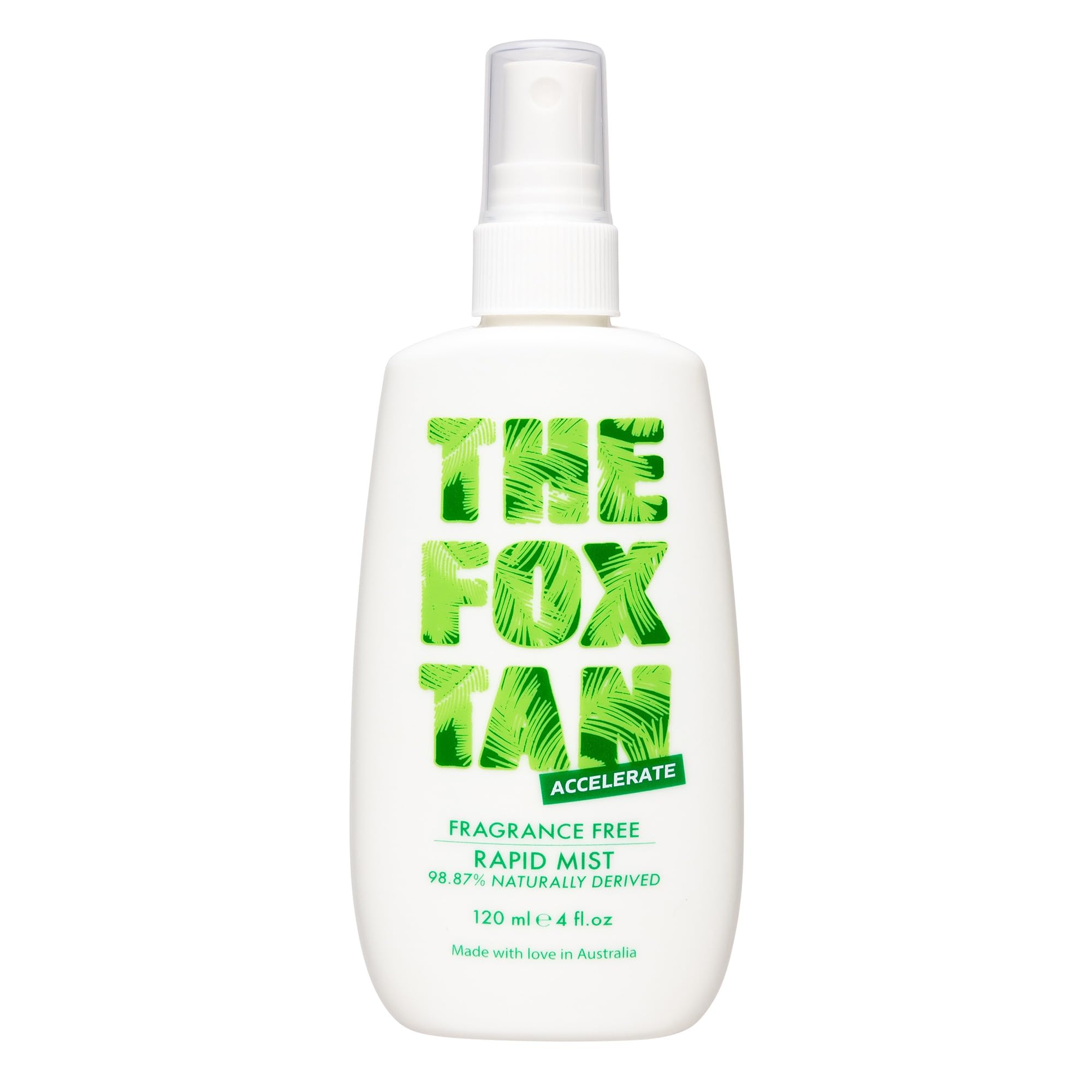 The Fox Tan - Fragrance Free Rapid Tanning Mist - Acceleratore abbronzante senza profumo e autoabbronzante, spray abbronzante per viso e corpo, per sole e solarium, 120 ml
