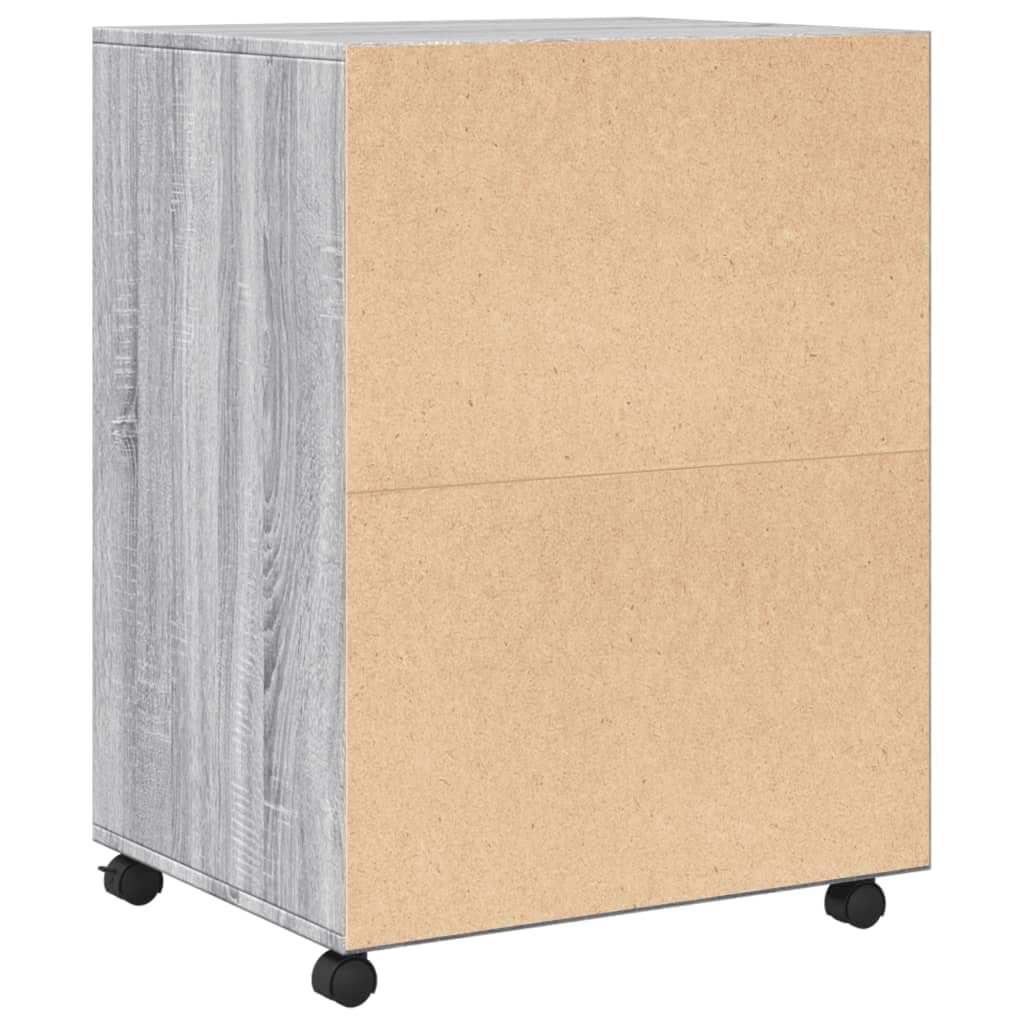 Armadio con ruote, in legno Sonoma, 60 x 48 x 81 cm, con ruote e vano armadio, spazio per ufficio e casa, mobile e versatile