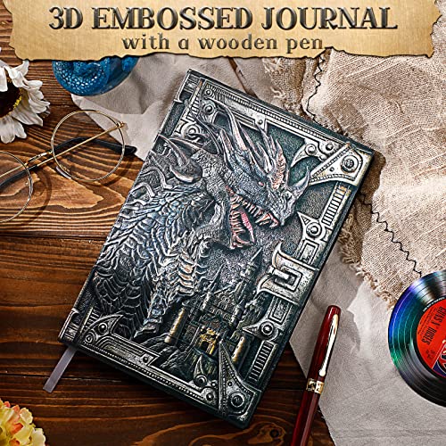 Pajean JB-221219-B Dragon Journal Embossed Leather Journal Writing Antique Dragon Journal Notebook With Pen Lined Paper Hardcover Gift Journal Notebook Executive Notebook Travel Diary thumb #1