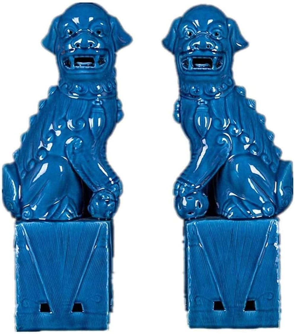 2PCS of Ceramic Foo Lion Foo Dog Ceramic Statue Decoration Home Sculpture Statue, Home and Office Sculpture Crafts