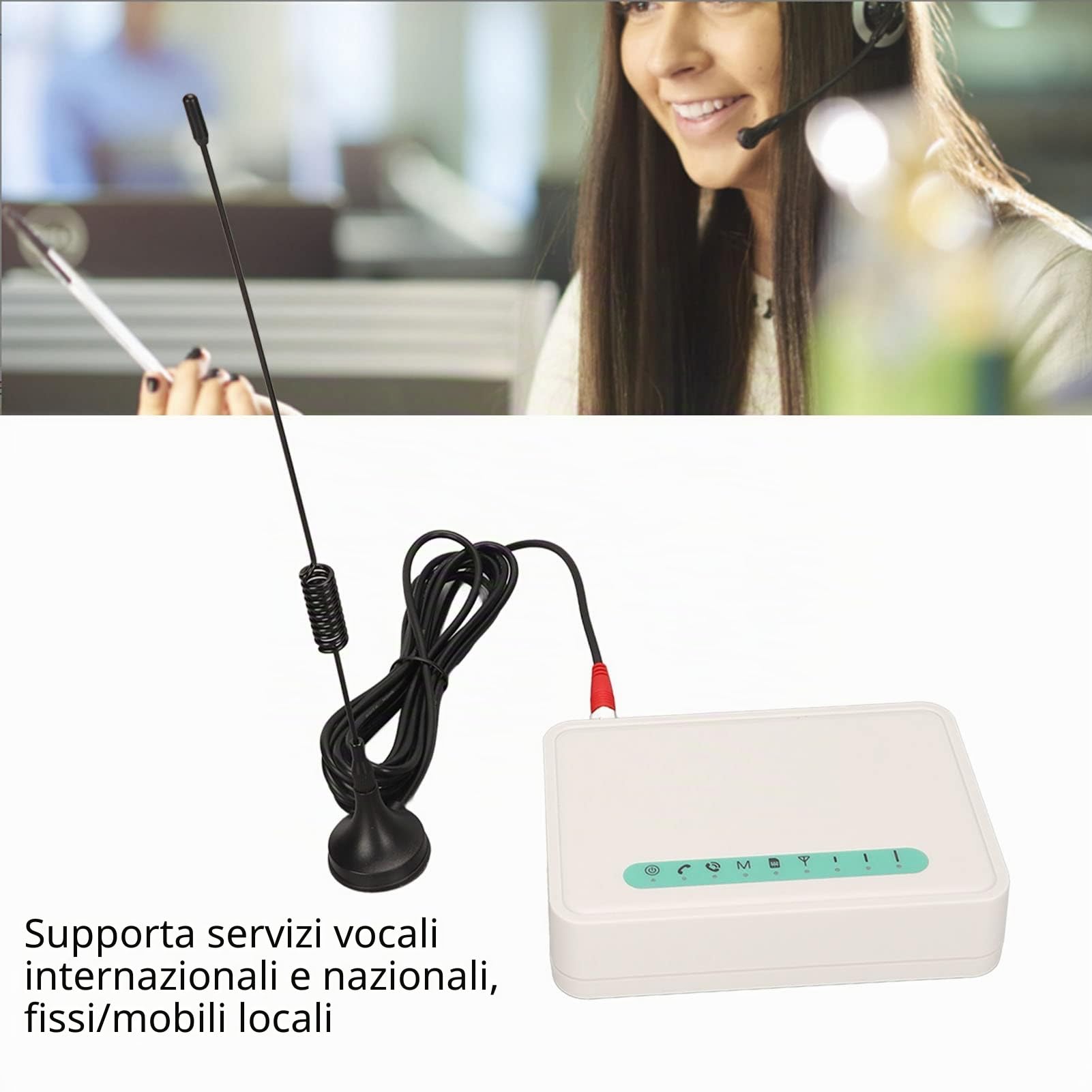 Terminale Senza Fili Fisso, Quad Band GSM 850/900/1800/1900MHz Allarme GSM Gateway Appoggiato Antipodal Segnale Desktop Caller con Luci a LED Display Telefoni