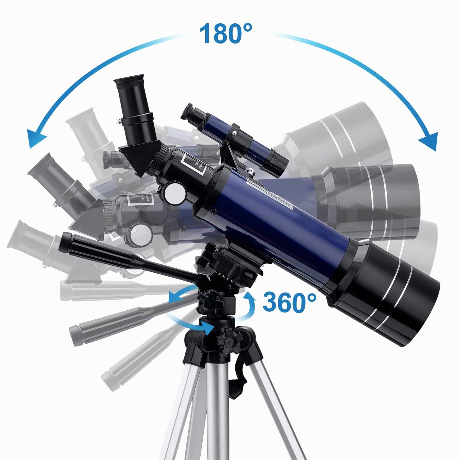 Telescopio Astronomico 70/400 per Bambini e Adulti Principianti, Riflettore con Treppiede Regolabile, Adattatore Smartphone, Oculari K6mm K25mm, Filtri Lunari, Zaino Portatile