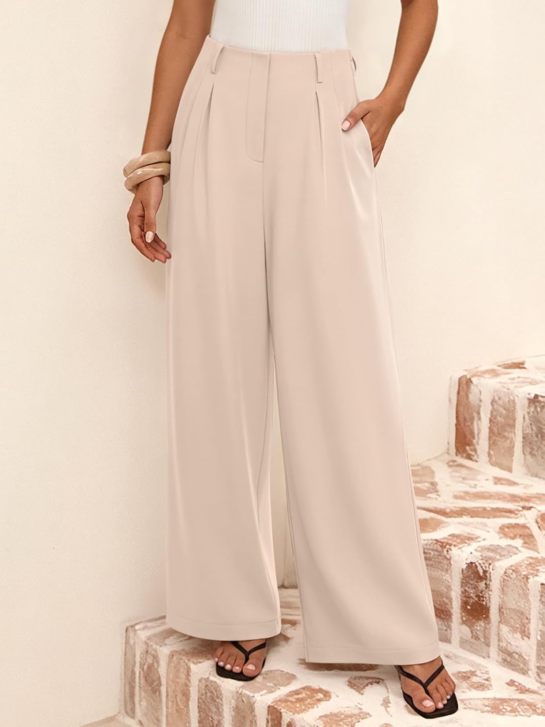 NIMIN Wide Leg Dress Pants for Women 2026 High Waisted Trousers Pants Trendy Business Casual Work Black Slacks